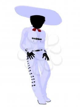 Royalty Free Clipart Image of a Mexican Boy Wearing a Sombrero