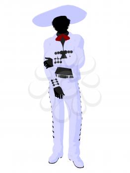 Royalty Free Clipart Image of a Man in Mexican Attire