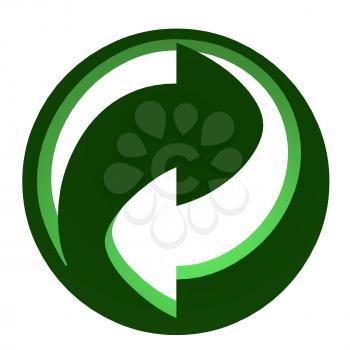 3D green recycle symbol on a white background