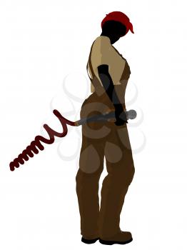 Royalty Free Clipart Image of a Female Mechanic