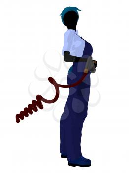 Royalty Free Clipart Image of a Female Mechanic