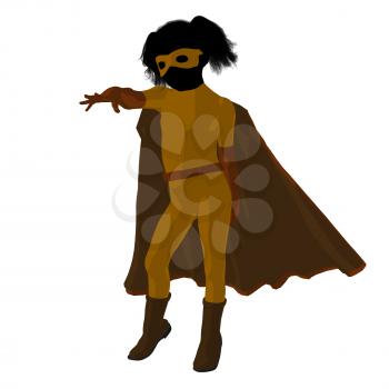 Royalty Free Clipart Image of a Girl Superhero