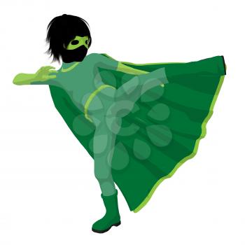 Royalty Free Clipart Image of a Boy Superhero