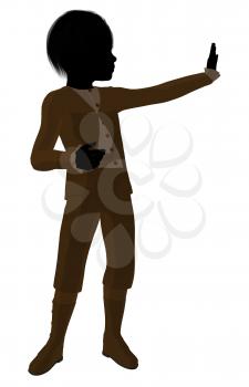 Royalty Free Clipart Image of a Victorian Boy on Skates