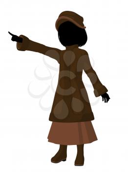 Royalty Free Clipart Image of a Victorian Girl