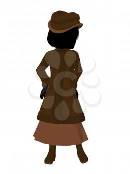 Royalty Free Clipart Image of a Victorian Girl