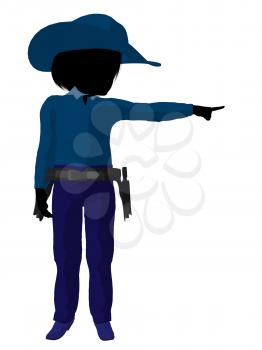 Royalty Free Clipart Image of a Little Cowgirl