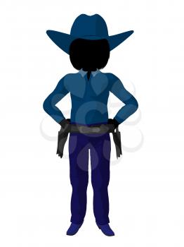 Royalty Free Clipart Image of a Little Cowgirl