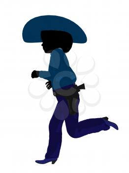 Royalty Free Clipart Image of a Little Cowgirl