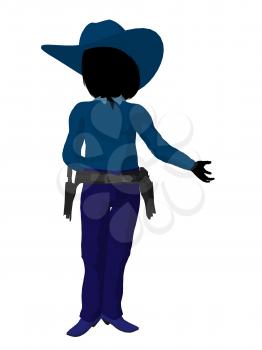 Royalty Free Clipart Image of a Little Cowgirl