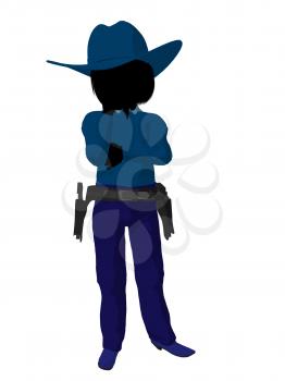 Royalty Free Clipart Image of a Little Cowgirl