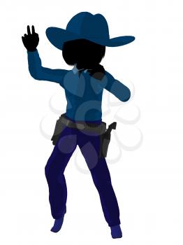 Royalty Free Clipart Image of a Little Cowgirl