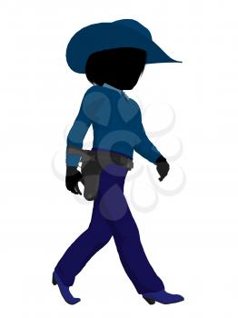 Royalty Free Clipart Image of a Little Cowgirl