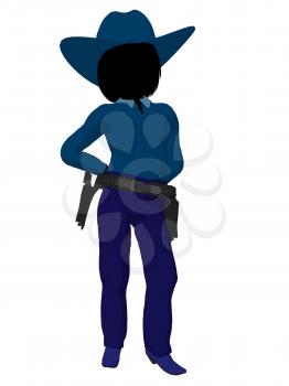 Royalty Free Clipart Image of a Little Cowgirl