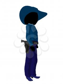 Royalty Free Clipart Image of a Little Cowgirl