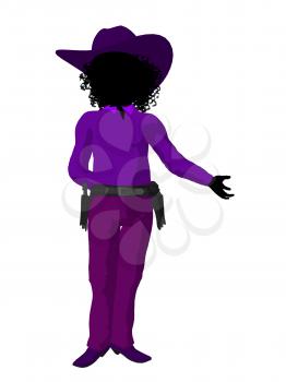 Royalty Free Clipart Image of a Little Cowgirl