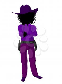 Royalty Free Clipart Image of a Little Cowgirl