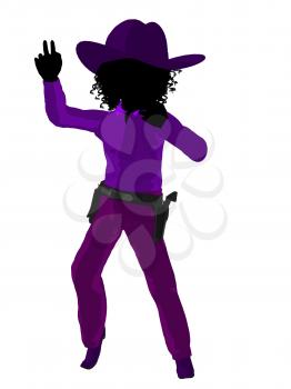 Royalty Free Clipart Image of a Little Cowgirl