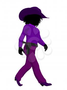 Royalty Free Clipart Image of a Little Cowgirl