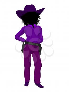 Royalty Free Clipart Image of a Little Cowgirl