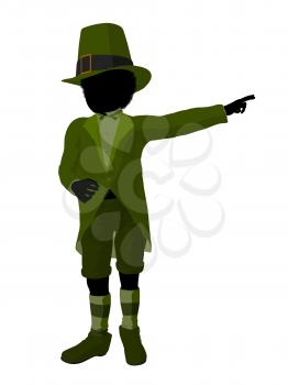 Royalty Free Clipart Image of a Leprechaun Girl Silhouette