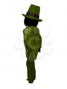 Royalty Free Clipart Image of a Leprechaun Girl Silhouette