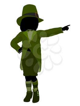 Royalty Free Clipart Image of a Leprechaun Girl Silhouette