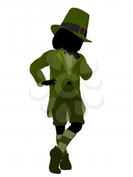 Royalty Free Clipart Image of a Leprechaun Girl Silhouette