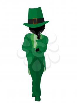 Royalty Free Clipart Image of a Girl Leprechaun