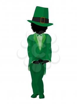 Royalty Free Clipart Image of a Girl Leprechaun