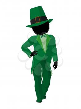 Royalty Free Clipart Image of a Girl Leprechaun