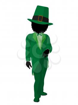 Royalty Free Clipart Image of a Girl Leprechaun