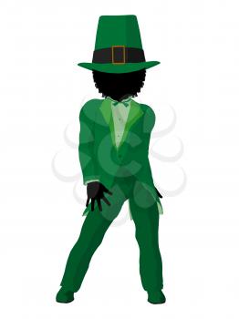 Royalty Free Clipart Image of a Girl Leprechaun