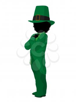 Royalty Free Clipart Image of a Girl Leprechaun