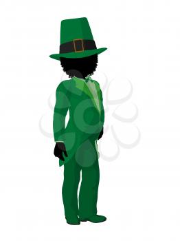 Royalty Free Clipart Image of a Girl Leprechaun