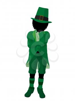 Royalty Free Clipart Image of a Girl Leprechaun