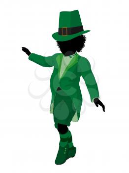 Royalty Free Clipart Image of a Girl Leprechaun