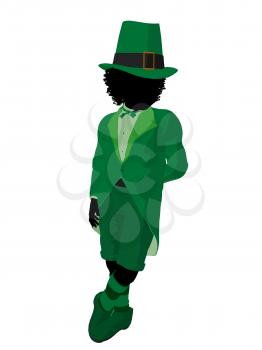 Royalty Free Clipart Image of a Girl Leprechaun