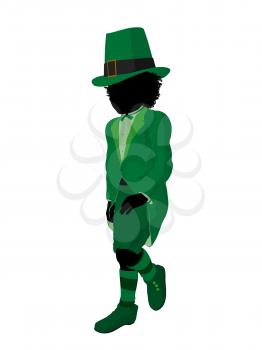 Royalty Free Clipart Image of a Girl Leprechaun