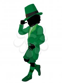 Royalty Free Clipart Image of a Girl Leprechaun