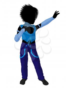 Royalty Free Clipart Image of a Punk Boy Silhouette