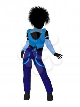 Royalty Free Clipart Image of a Punk Boy Silhouette