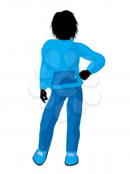 Royalty Free Clipart Image of a Boy in Blue