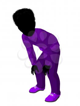 Royalty Free Clipart Image of a Boy in Purple