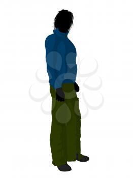 Royalty Free Clipart Image of a Guy in a Blue Top