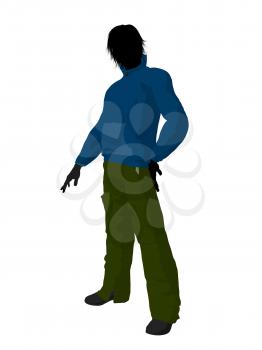 Royalty Free Clipart Image of a Guy in a Blue Top