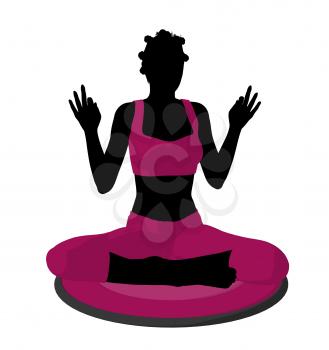 Royalty Free Clipart Image of a Woman Doing Yoga