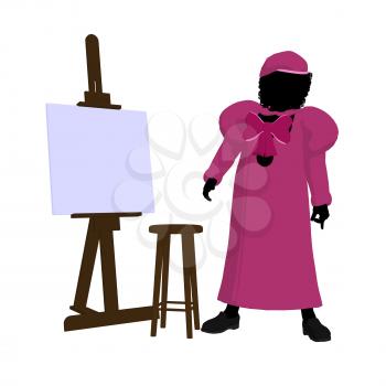 Royalty Free Clipart Image of a Young Artist