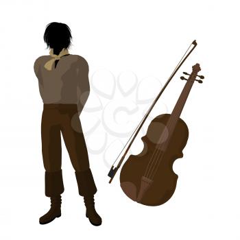 Royalty Free Clipart Image of a Man With a Violin