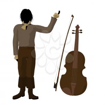 Royalty Free Clipart Image of a Man With a Violin